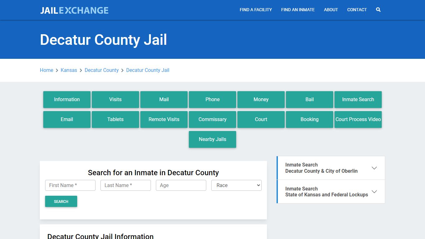 Decatur County Jail Roster Lookup, KS, Inmate Search