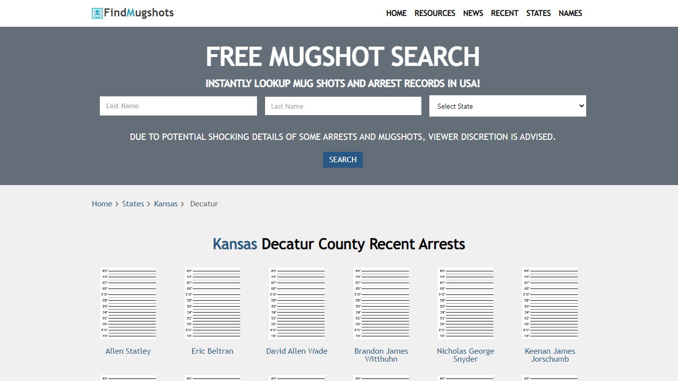 Find Decatur Kansas Mugshots - Find Mugshots